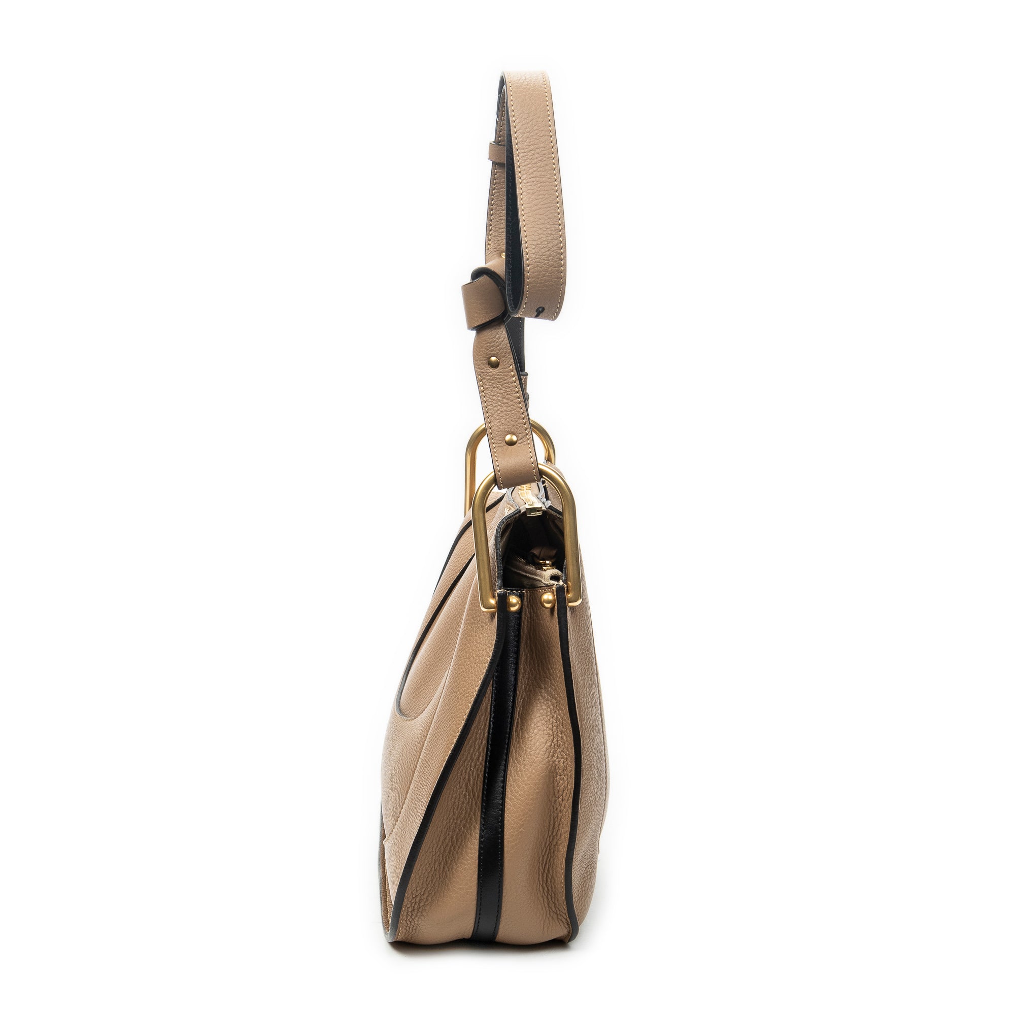 Shoulder Bag Medium Hayley Hobo Tan Grained Calfskin Leather