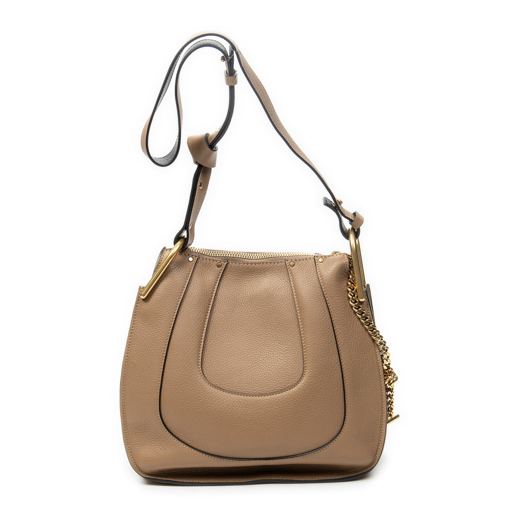 Shoulder Bag Medium Hayley Hobo Tan Grained Calfskin Leather