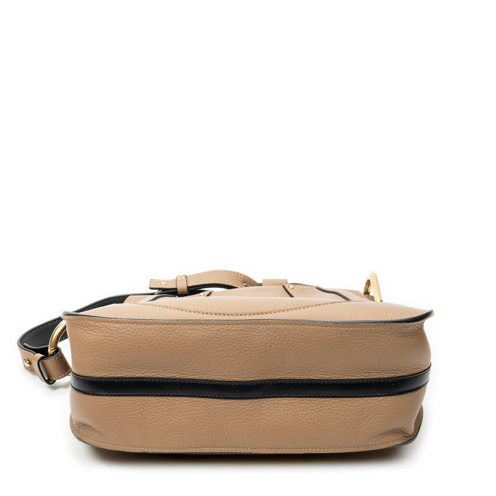 Shoulder Bag Medium Hayley Hobo Tan Grained Calfskin Leather