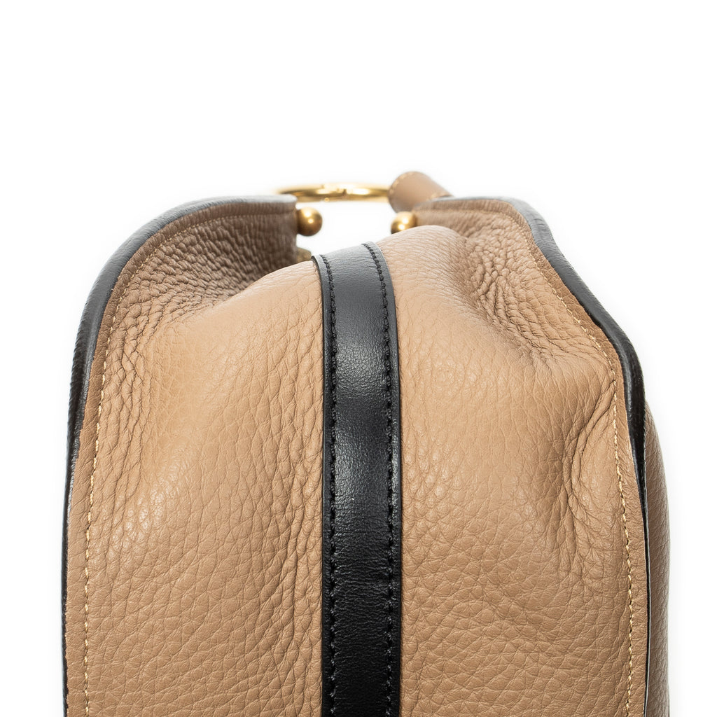 Shoulder Bag Medium Hayley Hobo Tan Grained Calfskin Leather