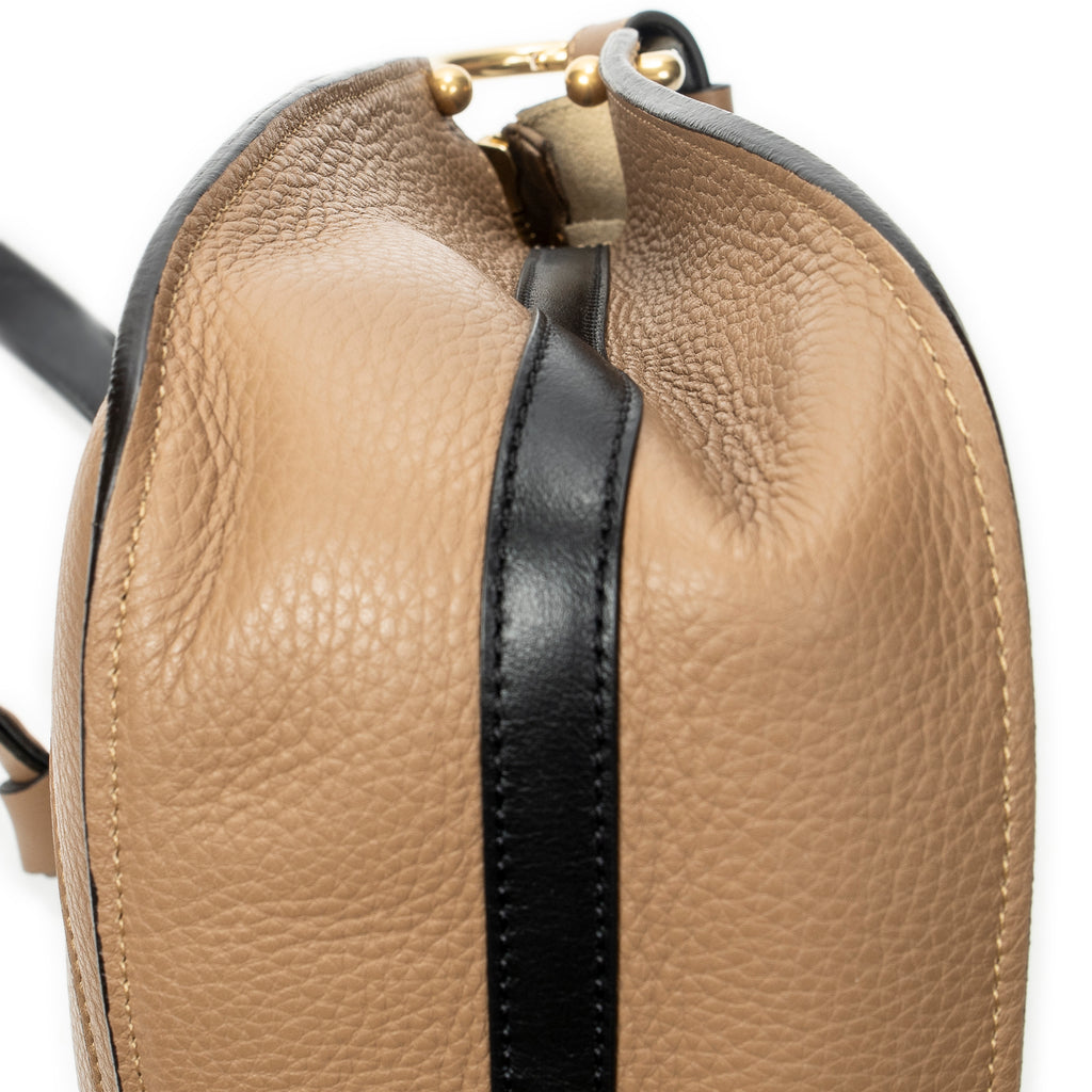Shoulder Bag Medium Hayley Hobo Tan Grained Calfskin Leather