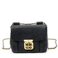 Shoulder Bag Square Elsie Chain Bag Black Goatskin Leather