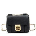 Shoulder Bag Square Elsie Chain Bag Black Goatskin Leather