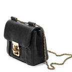 Shoulder Bag Square Elsie Chain Bag Black Goatskin Leather