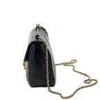Shoulder Bag Square Elsie Chain Bag Black Goatskin Leather