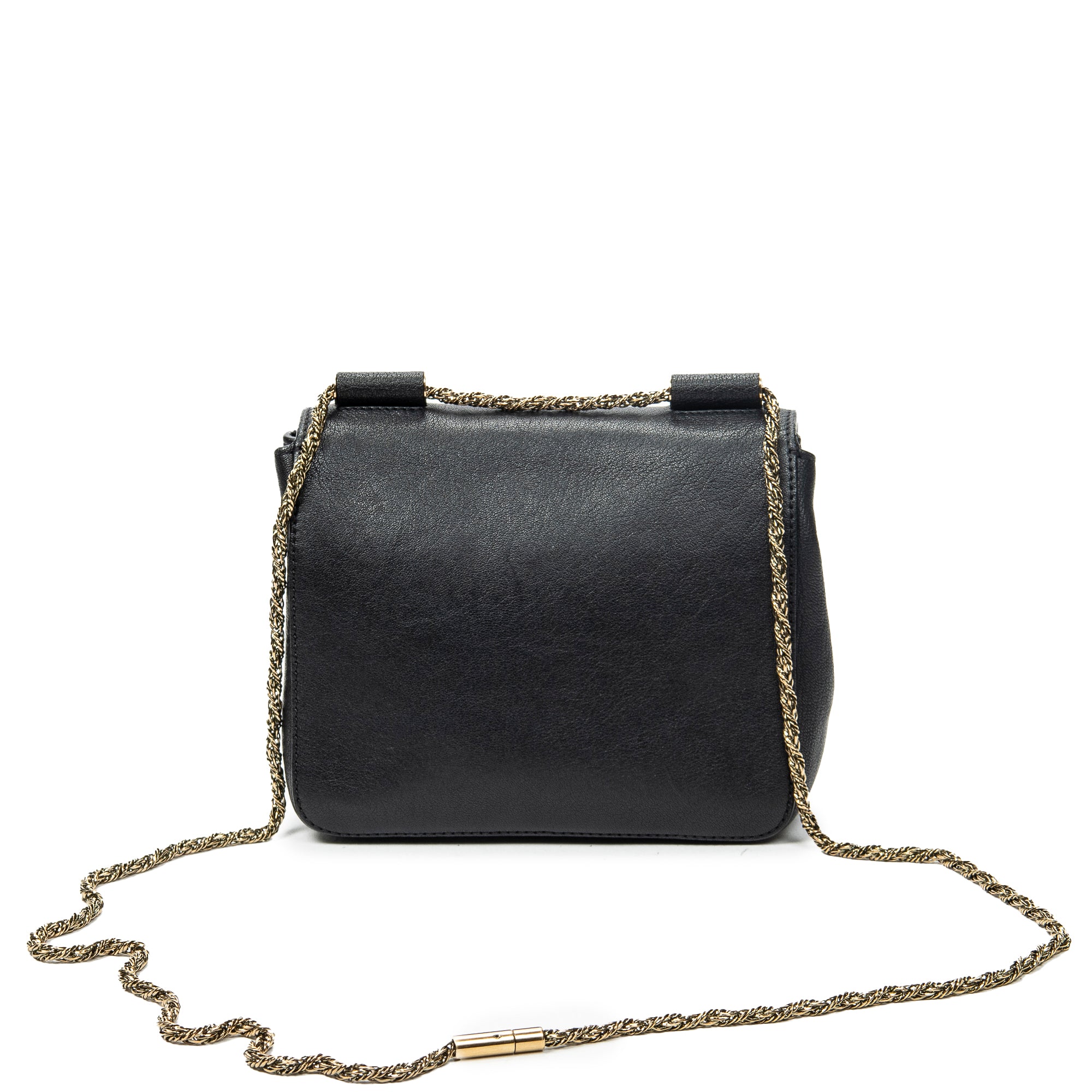 Shoulder Bag Square Elsie Chain Bag Black Goatskin Leather
