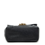 Shoulder Bag Square Elsie Chain Bag Black Goatskin Leather