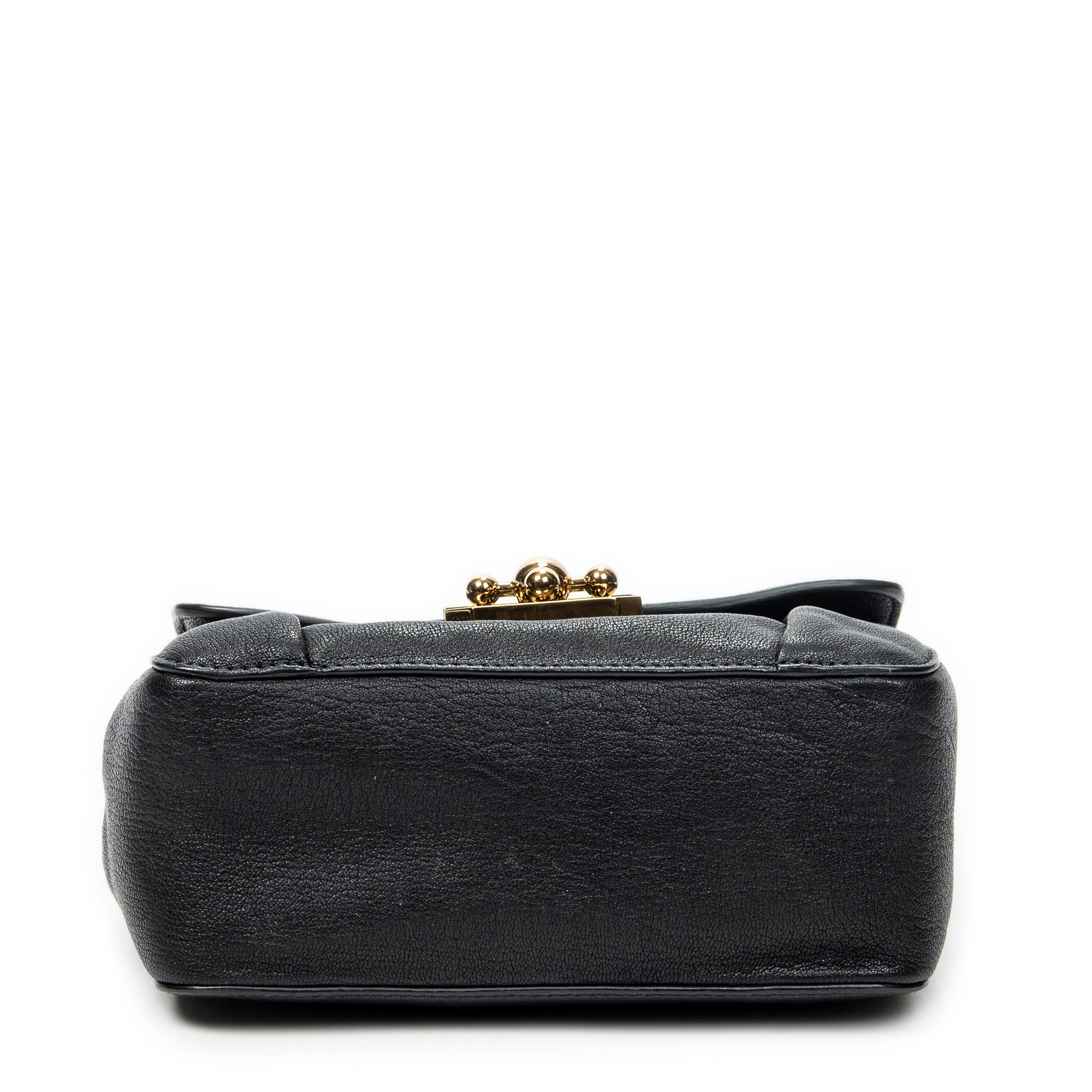 Shoulder Bag Square Elsie Chain Bag Black Goatskin Leather