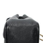 Shoulder Bag Square Elsie Chain Bag Black Goatskin Leather