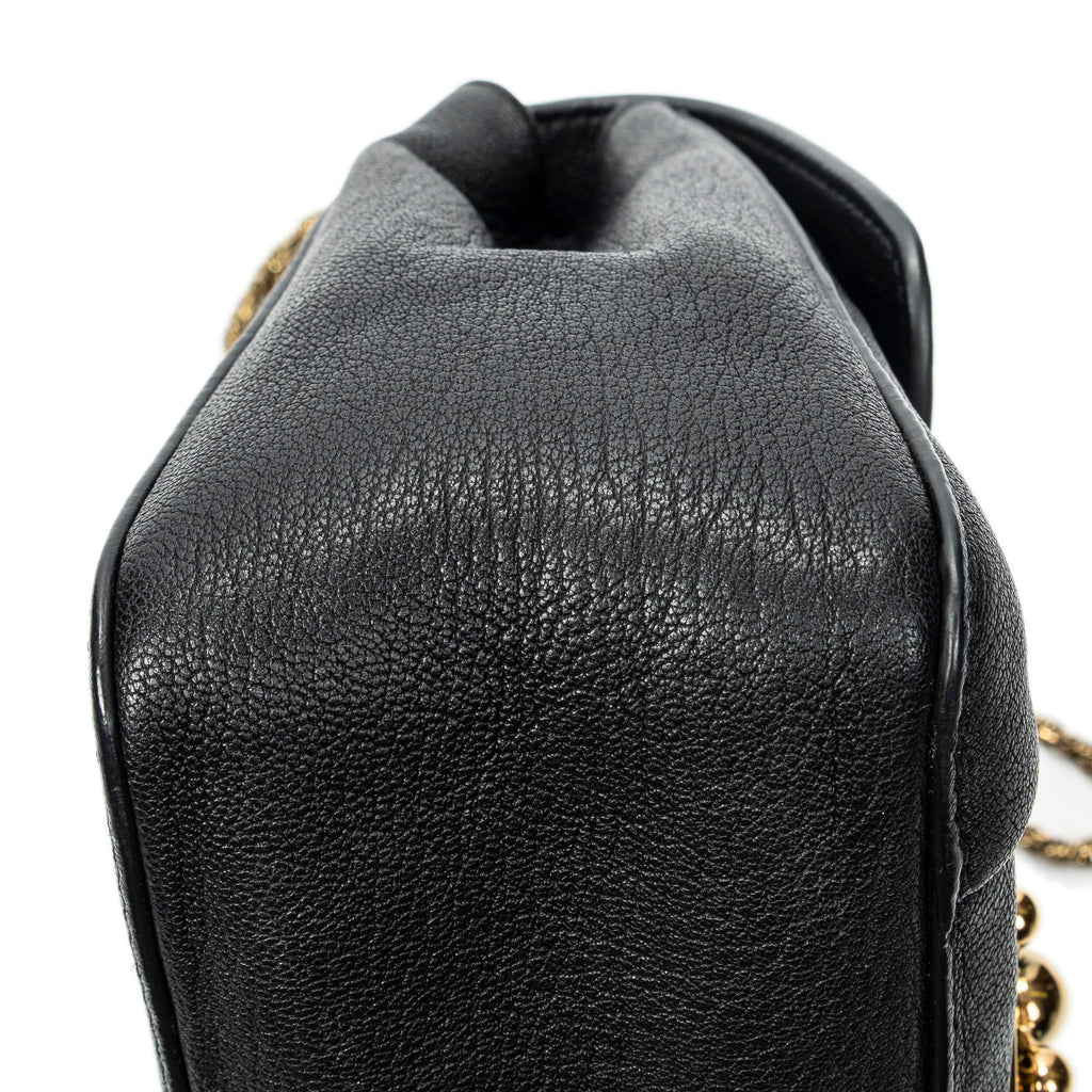 Shoulder Bag Square Elsie Chain Bag Black Goatskin Leather