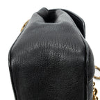 Shoulder Bag Square Elsie Chain Bag Black Goatskin Leather