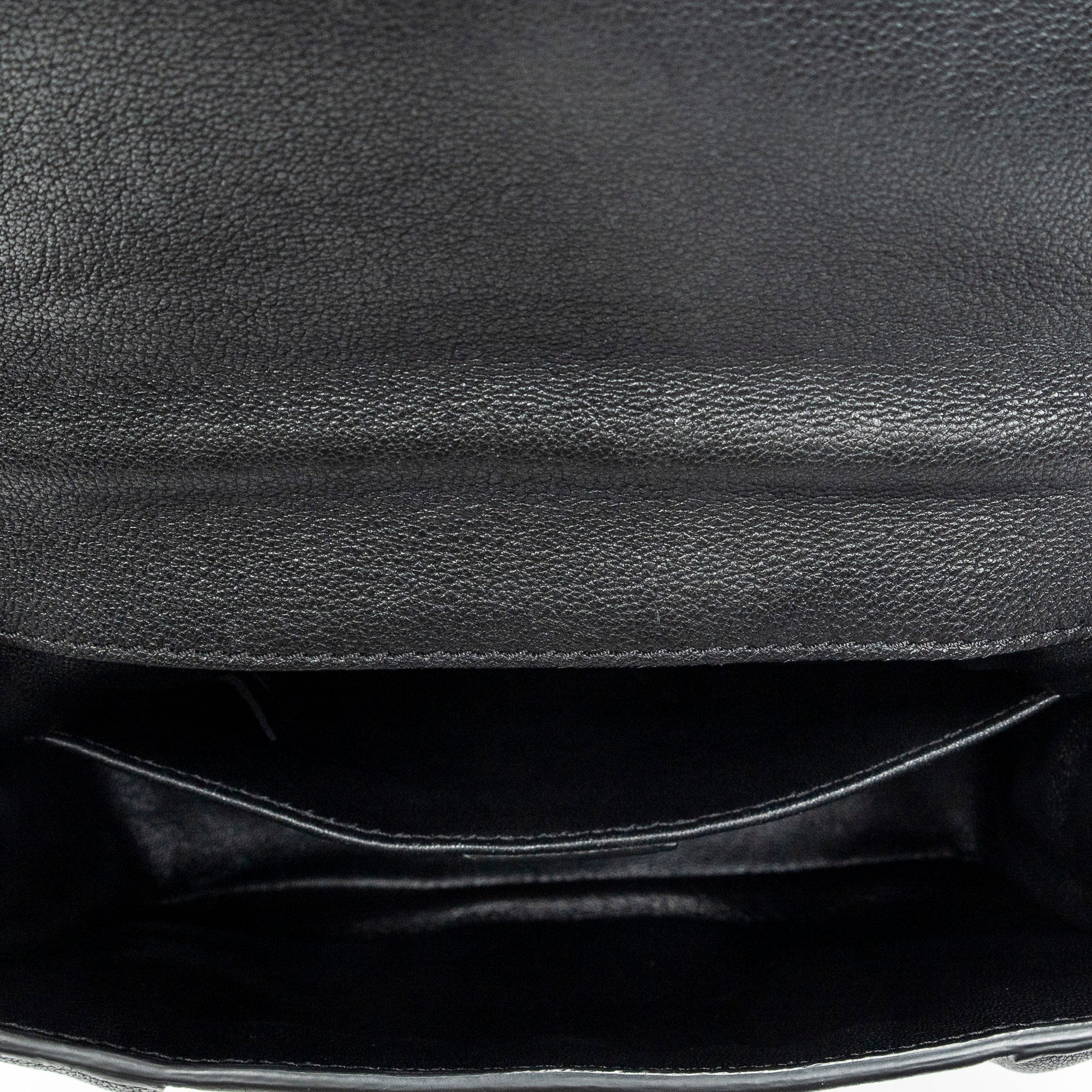 Shoulder Bag Square Elsie Chain Bag Black Goatskin Leather