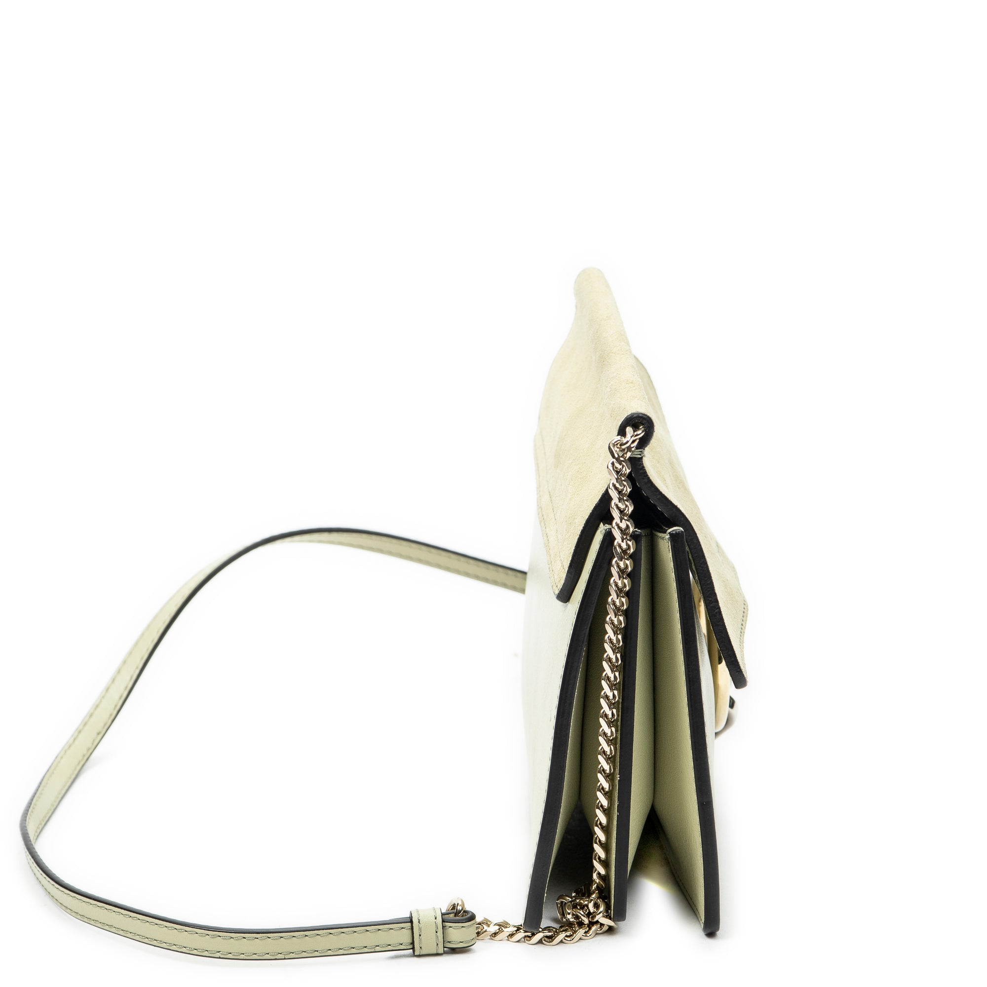 Shoulder Bag Mini Faye Chain Bag Beige Calfskin Leather