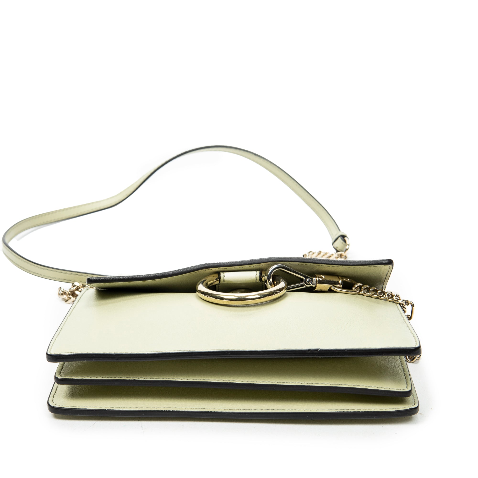 Shoulder Bag Mini Faye Chain Bag Beige Calfskin Leather