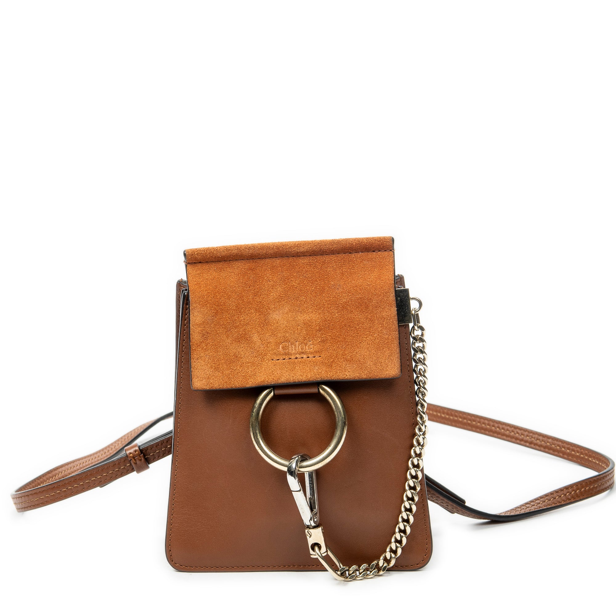 Shoulder Bag Small Faye Bracelet Bag Brown Calfskin Leather