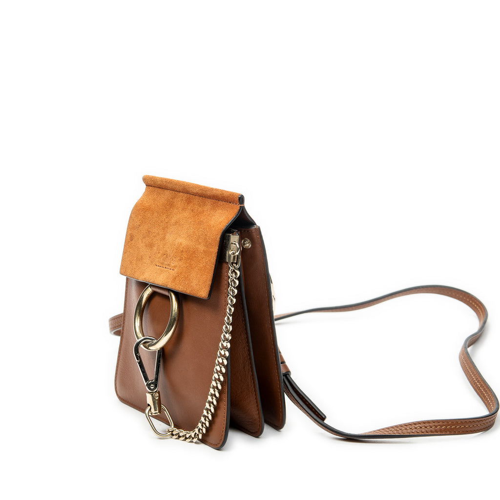 Shoulder Bag Small Faye Bracelet Bag Brown Calfskin Leather