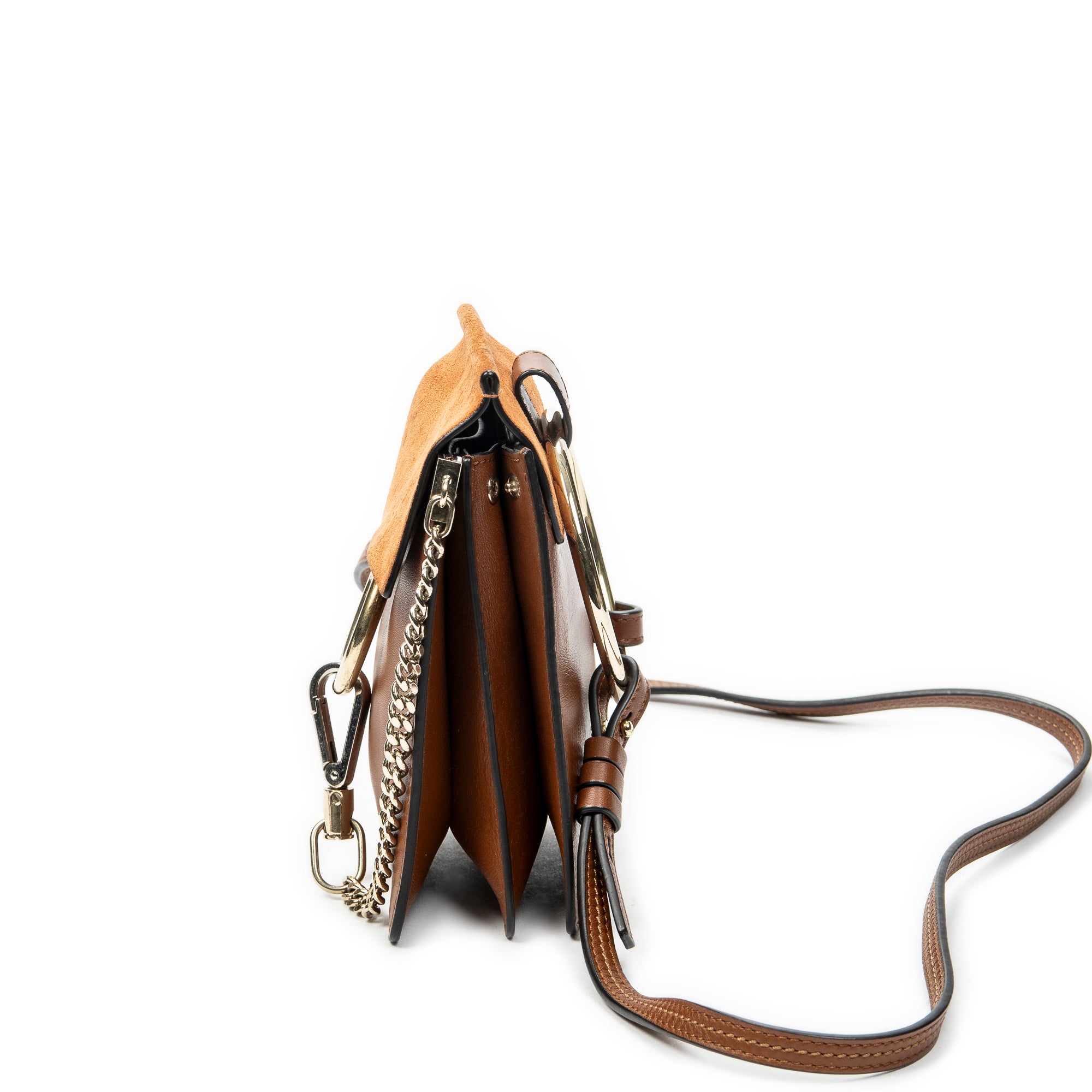 Shoulder Bag Small Faye Bracelet Bag Brown Calfskin Leather