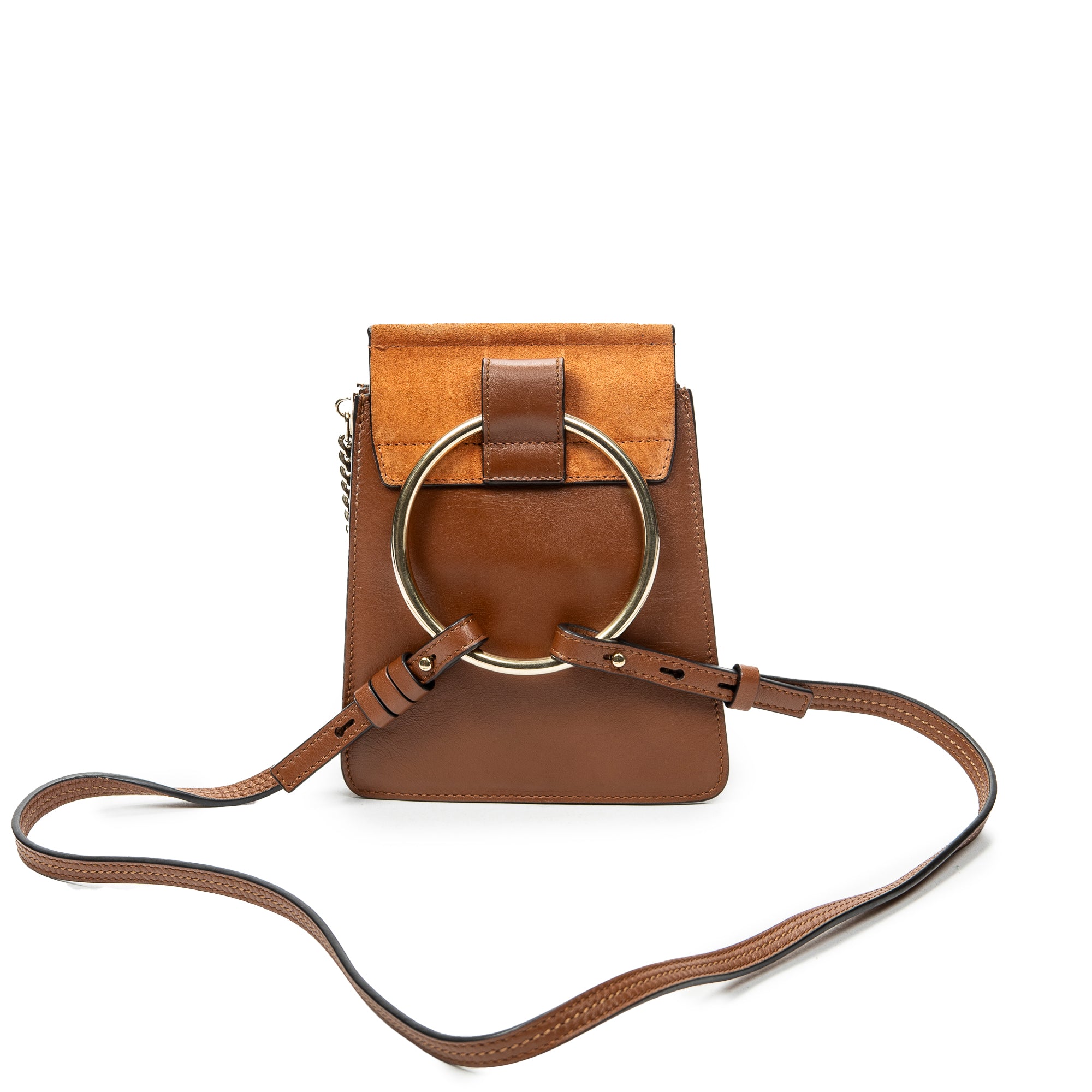 Shoulder Bag Small Faye Bracelet Bag Brown Calfskin Leather