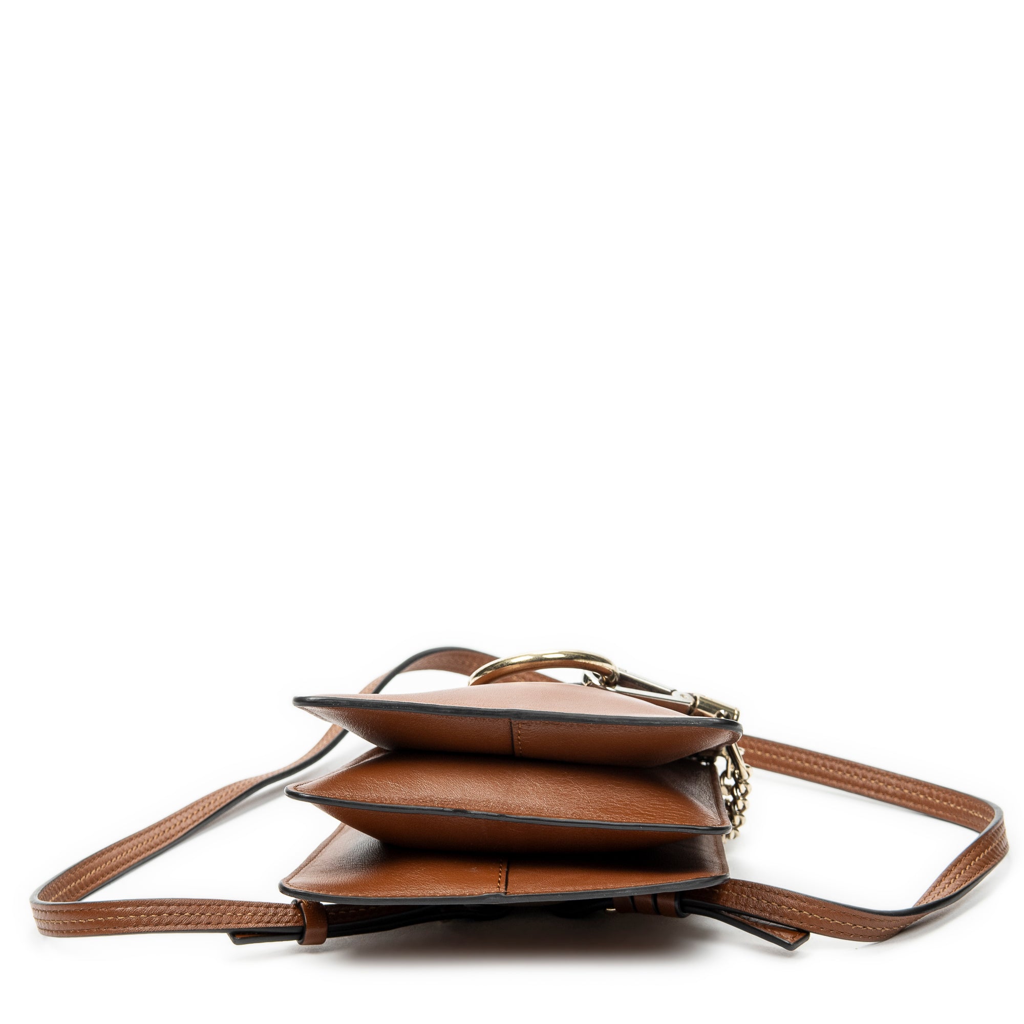 Shoulder Bag Small Faye Bracelet Bag Brown Calfskin Leather
