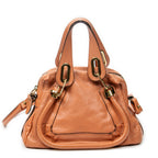 Shoulder Bag Small Paraty Orange Grained Calfskin Leather