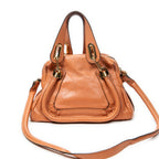 Shoulder Bag Small Paraty Orange Grained Calfskin Leather