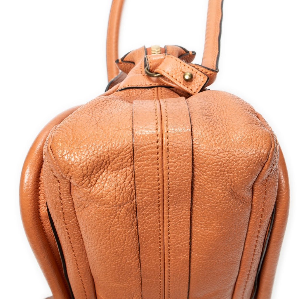 Shoulder Bag Small Paraty Orange Grained Calfskin Leather