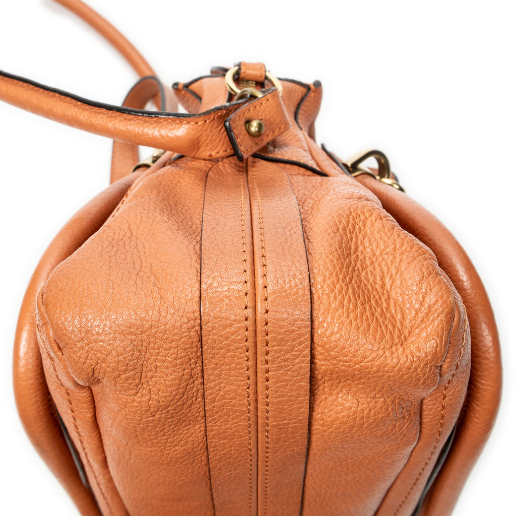Shoulder Bag Small Paraty Orange Grained Calfskin Leather