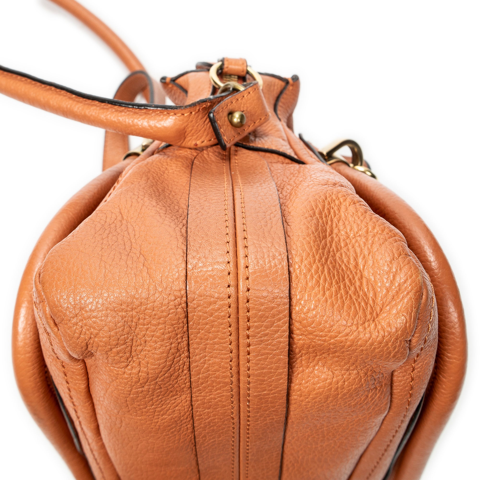 Shoulder Bag Small Paraty Orange Grained Calfskin Leather