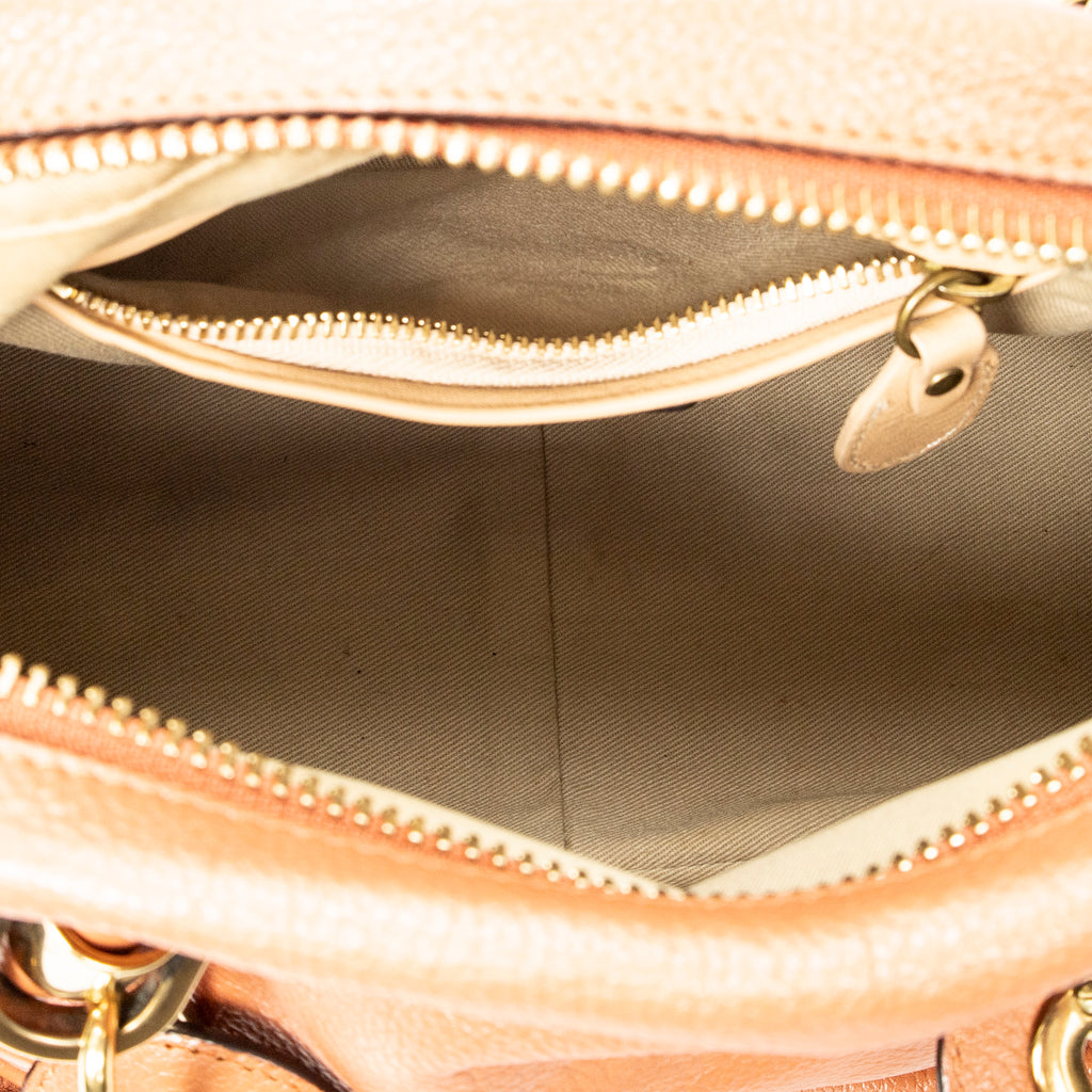Shoulder Bag Small Paraty Orange Grained Calfskin Leather