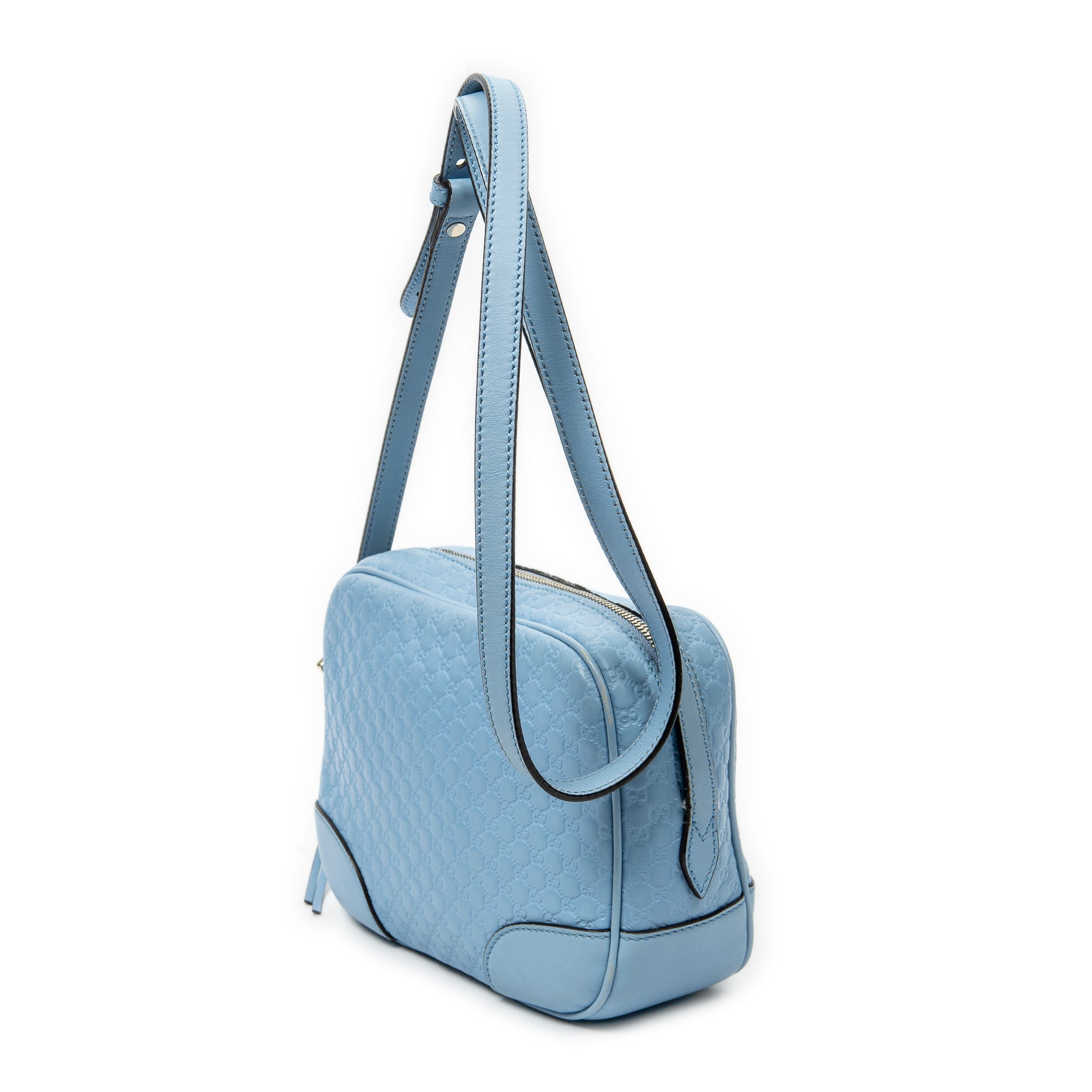 Shoulder Bag Mini Bree Crossbody Light Blue Microguccissima Leather