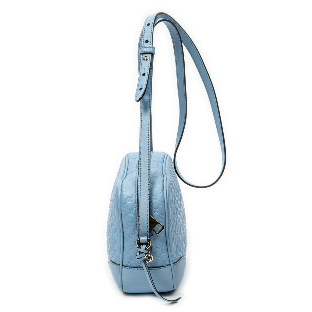 Shoulder Bag Mini Bree Crossbody Light Blue Microguccissima Leather