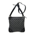 Shoulder Bag Zip Flat Crossbody Black Monogrammed Canvas