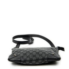 Shoulder Bag Zip Flat Crossbody Black Monogrammed Canvas