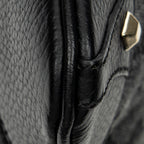 Shoulder Bag Zip Flat Crossbody Black Monogrammed Canvas