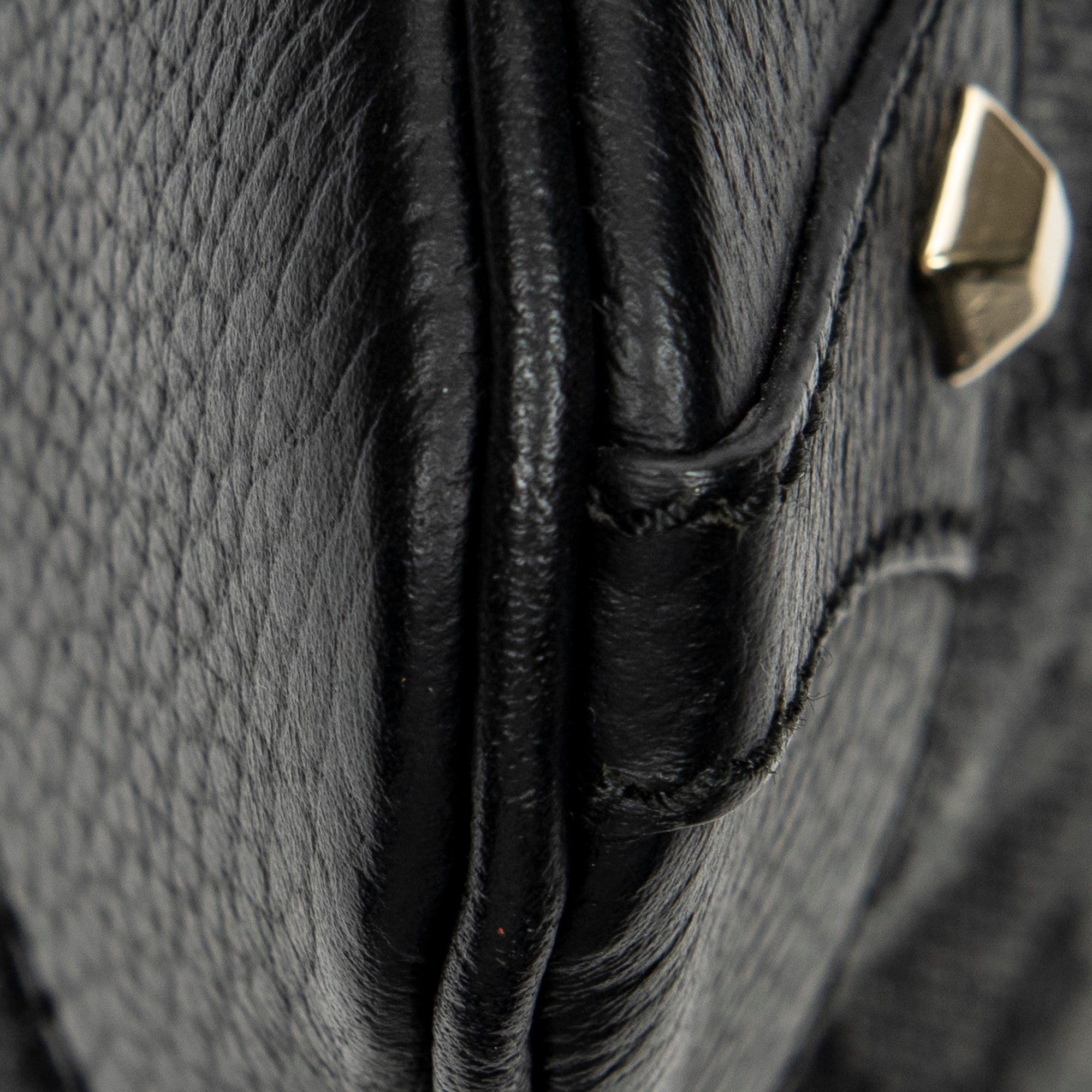Shoulder Bag Zip Flat Crossbody Black Monogrammed Canvas