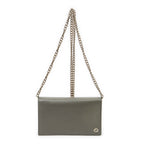 Sac Bandoulière Betty Chain Wallet Cuir de Veau Grainé Gris