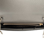 Sac Bandoulière Betty Chain Wallet Cuir de Veau Grainé Gris