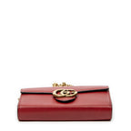 Shoulder Bag GG Marmont Wallet on Chain Red Grained Calfskin Leather