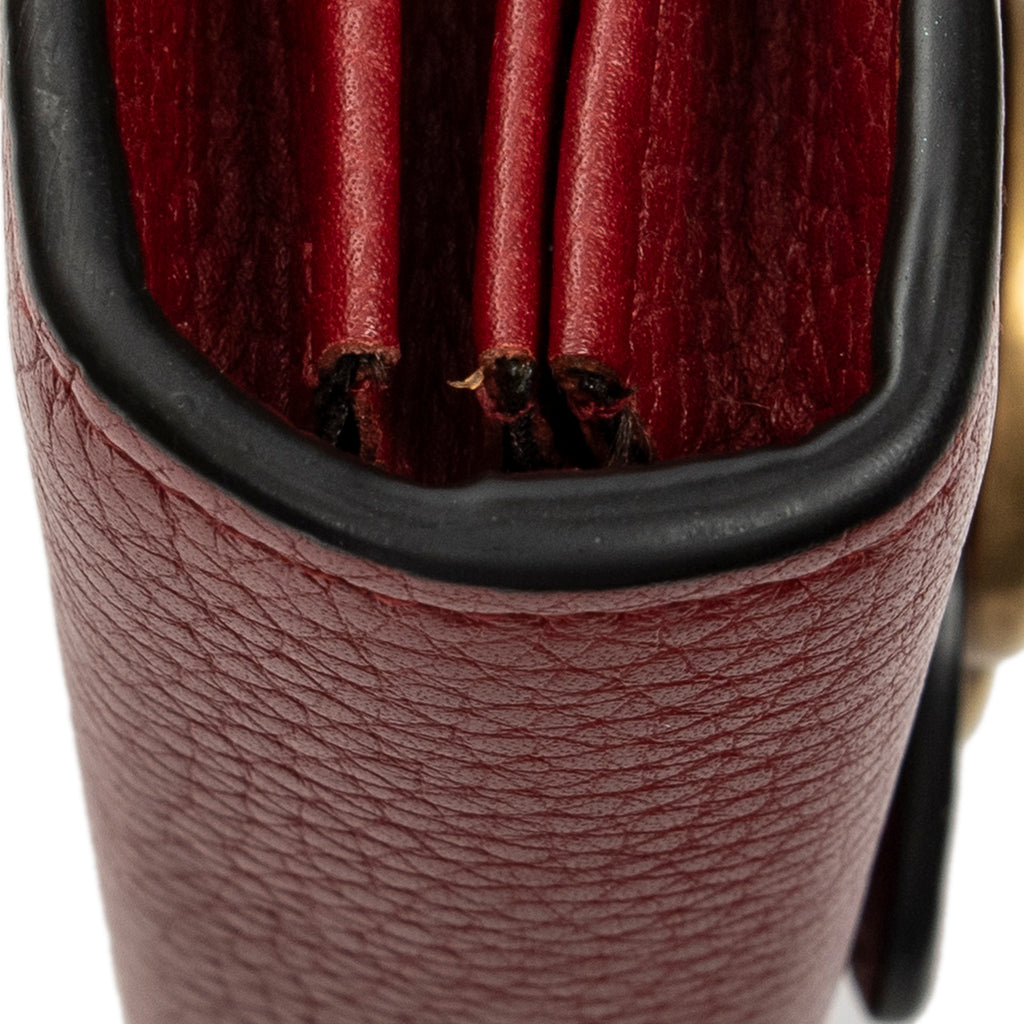Shoulder Bag GG Marmont Wallet on Chain Red Grained Calfskin Leather