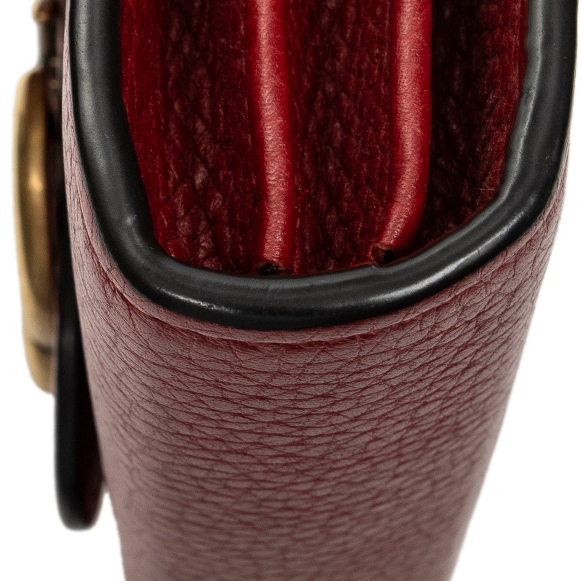 Shoulder Bag GG Marmont Wallet on Chain Red Grained Calfskin Leather