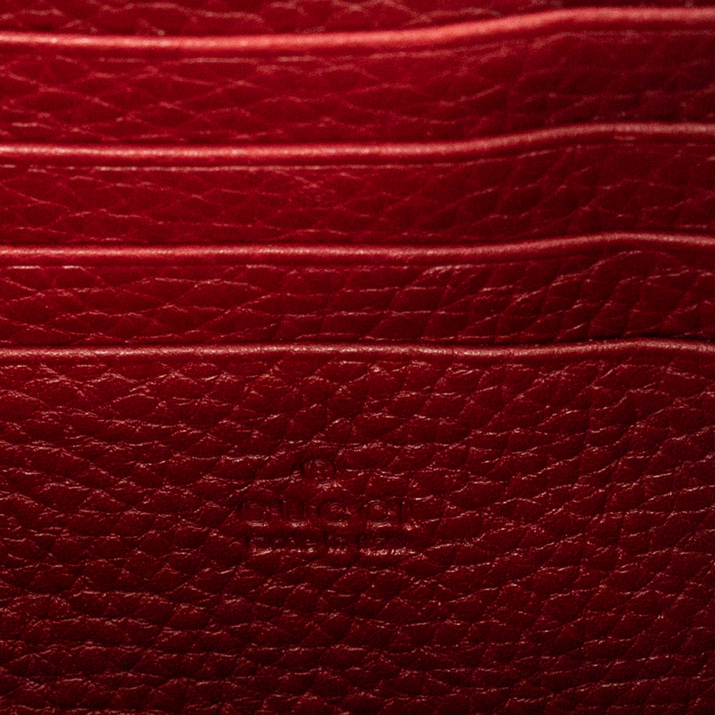 Shoulder Bag GG Marmont Wallet on Chain Red Grained Calfskin Leather