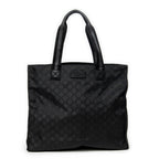 Shoulder Bag Square Web Shopper Black Monogrammed Nylon Canvas