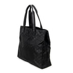 Shoulder Bag Square Web Shopper Black Monogrammed Nylon Canvas