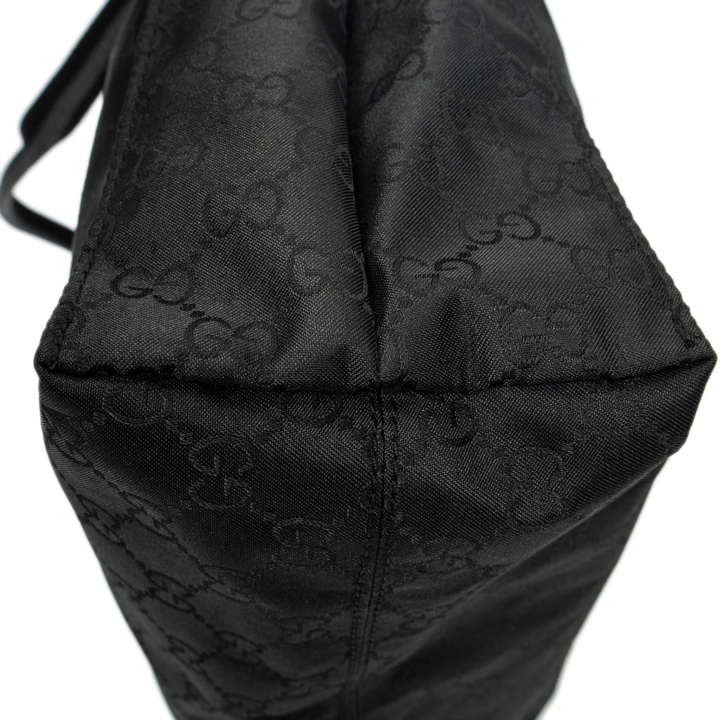 Shoulder Bag Square Web Shopper Black Monogrammed Nylon Canvas