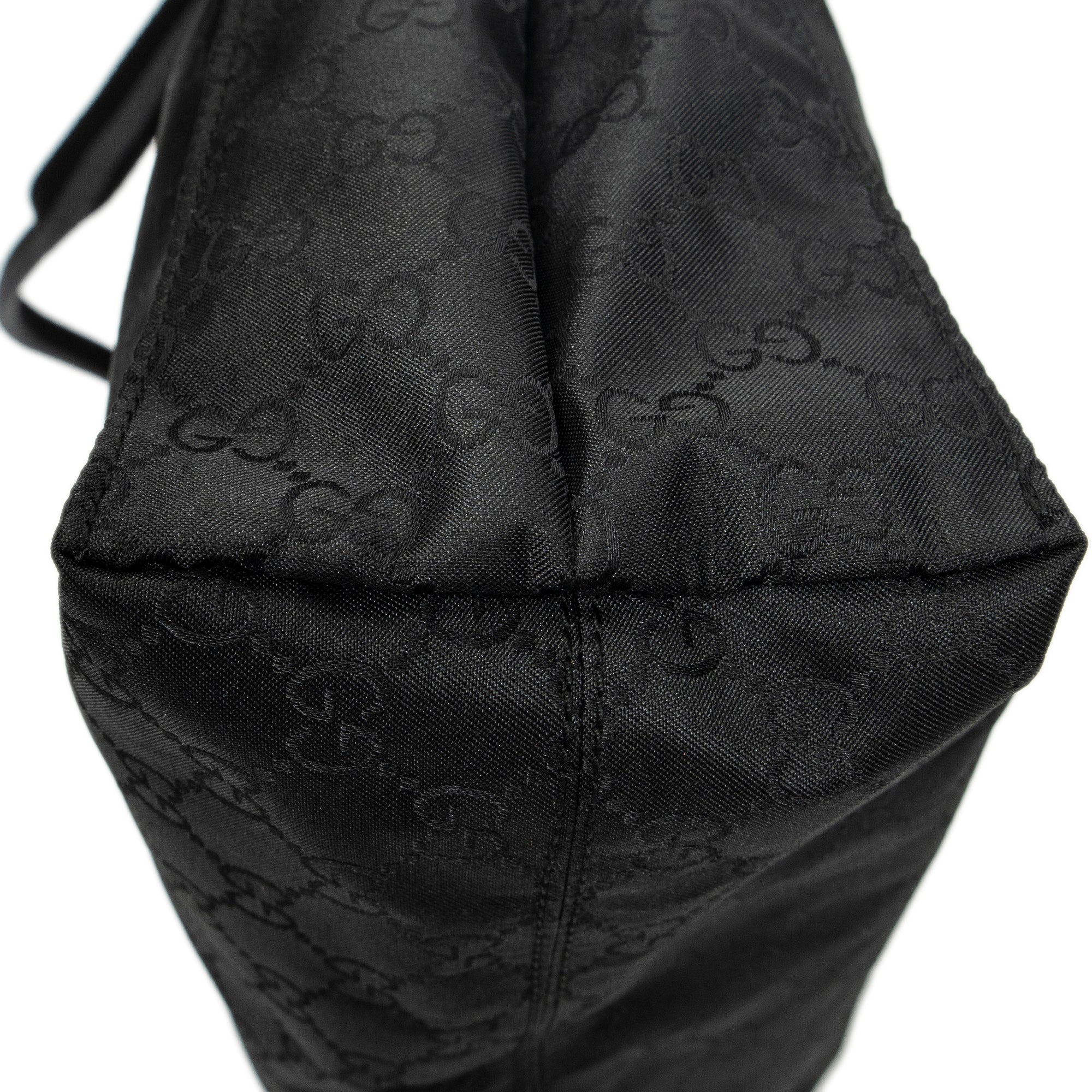 Shoulder Bag Square Web Shopper Black Monogrammed Nylon Canvas