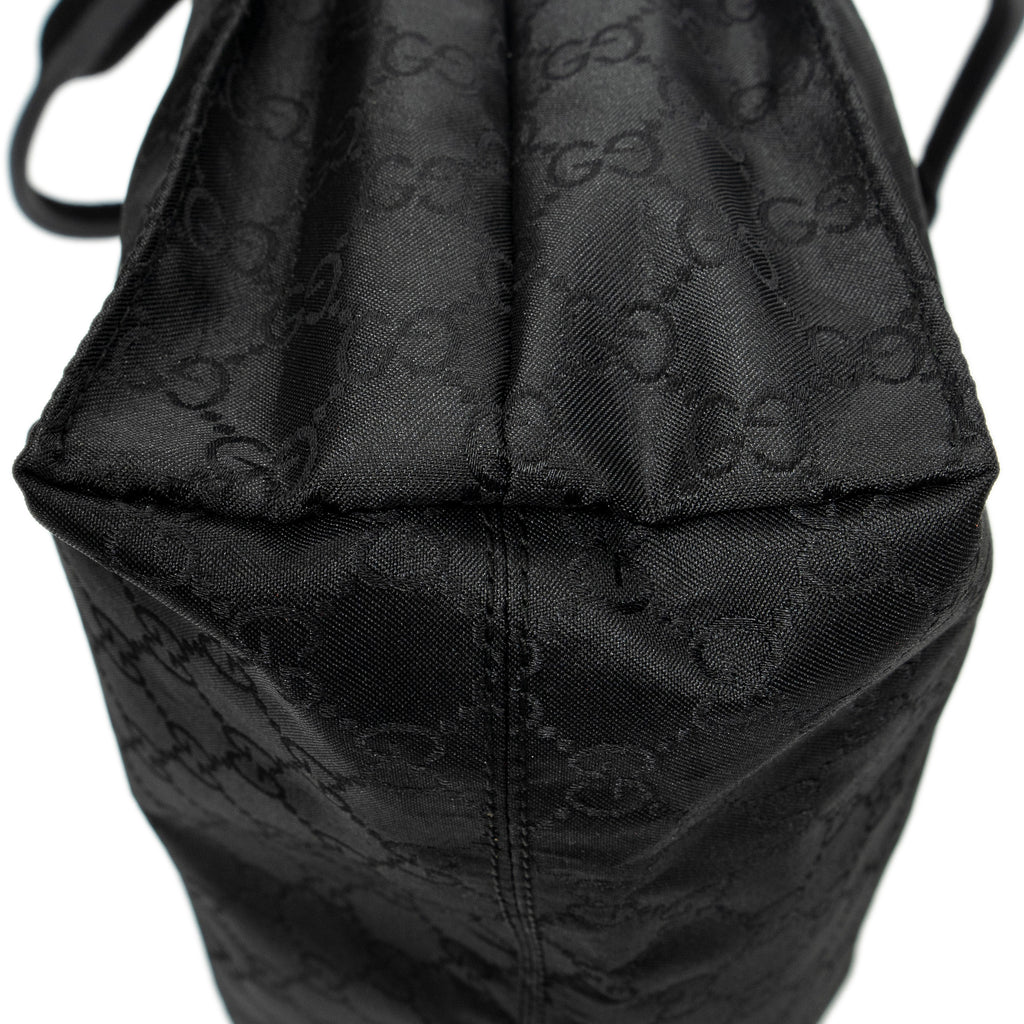 Shoulder Bag Square Web Shopper Black Monogrammed Nylon Canvas