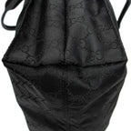 Shoulder Bag Square Web Shopper Black Monogrammed Nylon Canvas