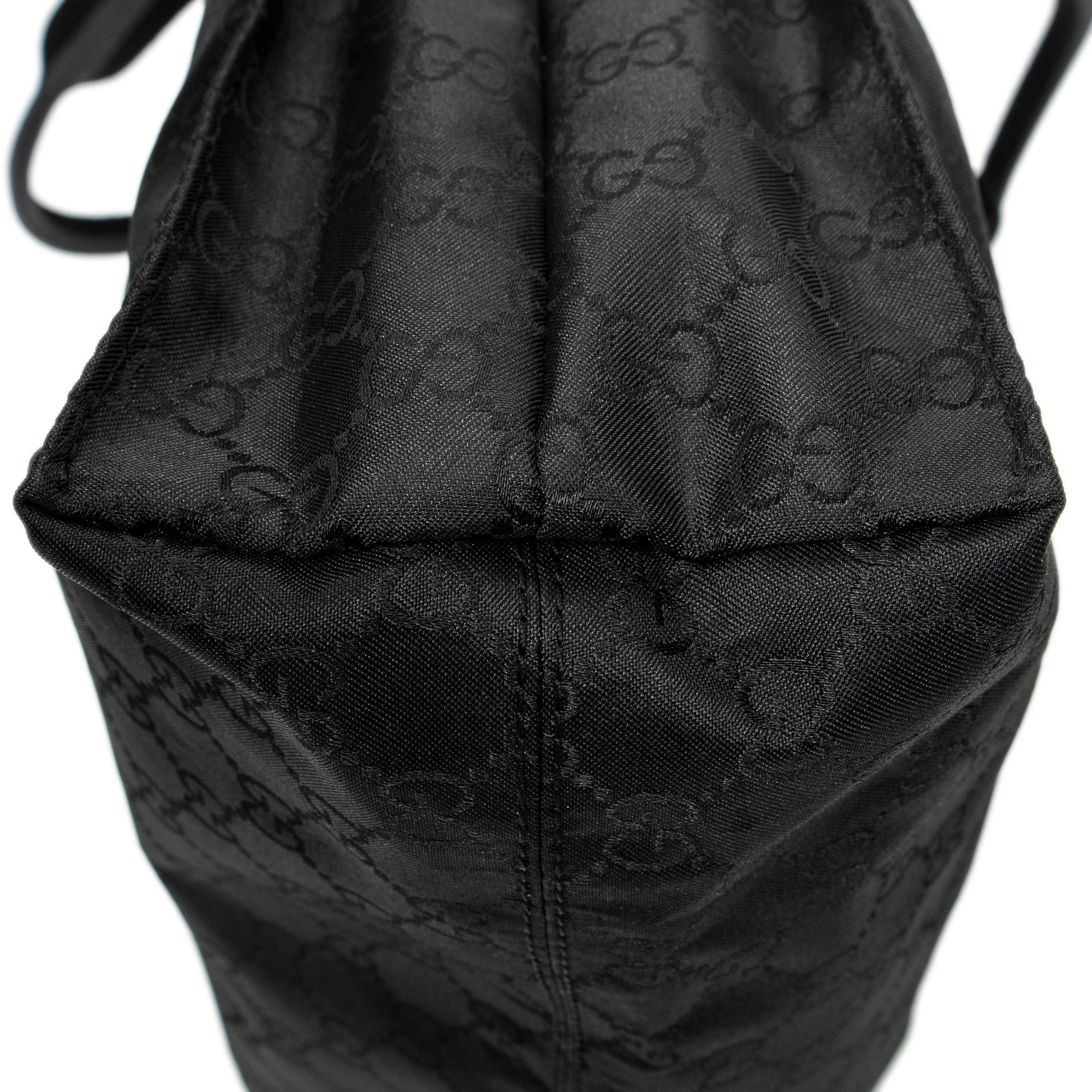 Shoulder Bag Square Web Shopper Black Monogrammed Nylon Canvas