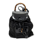 Backpack Mini Bamboo Backpack Black Nylon Canvas