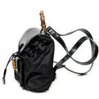 Backpack Mini Bamboo Backpack Black Nylon Canvas